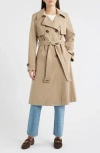 Sam Edelman Double Breasted Trench Coat In Brown