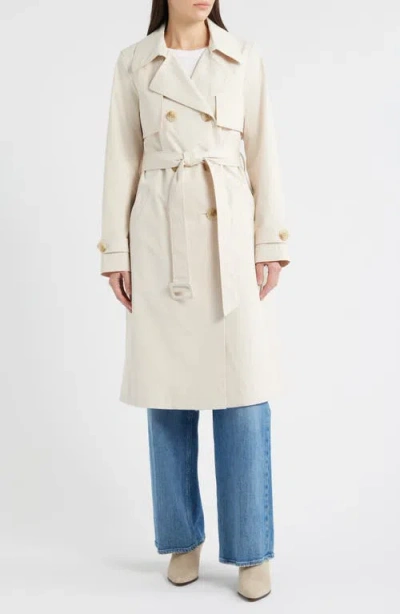 Sam Edelman Double Breasted Trench Coat In White