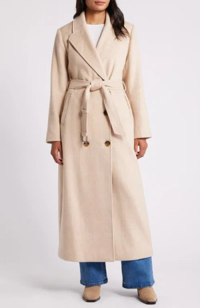 Sam Edelman Double Breasted Twill Coat In Seasame/ivory Twill
