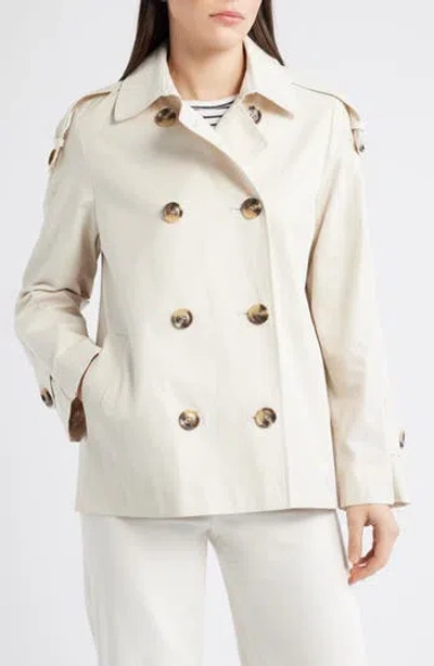 Sam Edelman Double Breasted Water Repellent Swing Jacket In Linen