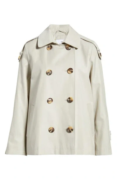 Sam Edelman Double Breasted Water Repellent Swing Jacket In White