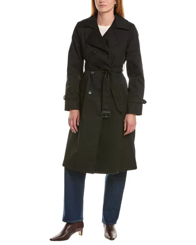 Sam Edelman Double-breasted Trench Coat In Black