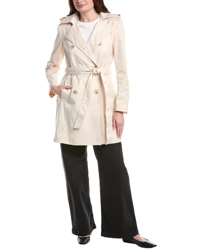 Sam Edelman Double-breasted Trench Coat In White