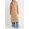 Sam Edelman Doubled Breasted Wool Blend Military Coat In Brown