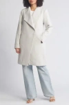 Sam Edelman Drape Front Coat In Feather Grey