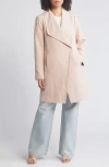 Sam Edelman Drape Front Coat In Pink Lotus