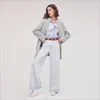 Sam Edelman Drape Front Rib Jacket In Grey