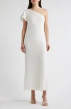 Sam Edelman Draped One-shoulder Dress In White