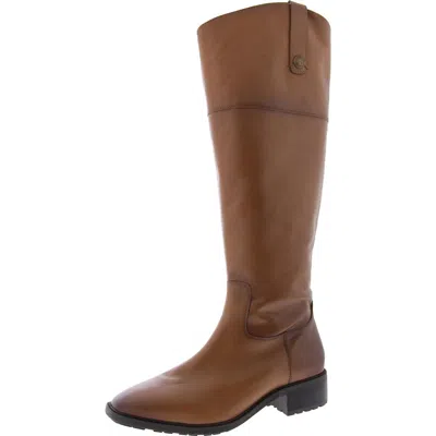 Sam Edelman Drina Ath Womens Leather Bock Heel Knee-high Boots In Brown