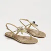 Sam Edelman Eden Thong Sandal Amber Gold Leather In Gold