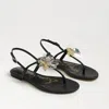Sam Edelman Eden Thong Sandal Black Faux Leather In Black