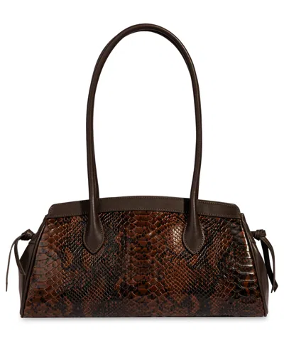 Sam Edelman Elaina East/west Embossed Snake Leather Large Shoulder Handbag In Multi