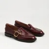 Sam Edelman Elaina T-strap Buckle Loafer French Burgundy Leather In Red