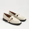 Sam Edelman Elaina T-strap Buckle Loafer Modern Ivory Leather In White