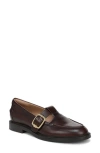 Sam Edelman Elaina T-strap Buckle Loafer Dark Brown Leather In Brown