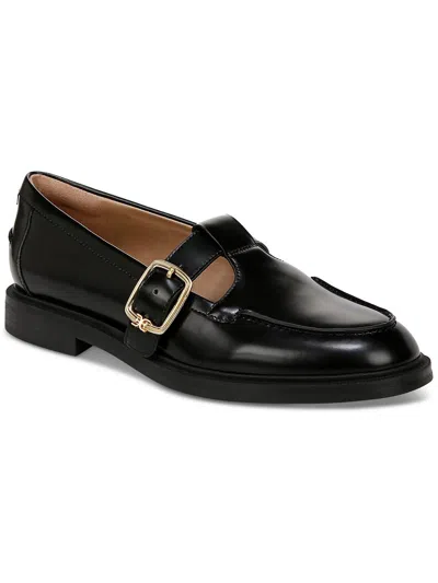 Sam Edelman Elaina Womens Leather Buckle Loafers In Black