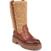Sam Edelman Elfie Faux Shearling Platform Boot In Acorn Brown/ginger Bread