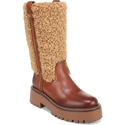 Sam Edelman Elfie Faux Shearling Platform Boot In Acorn Brown/ginger Bread