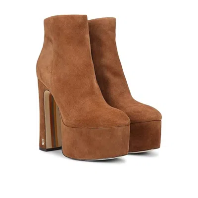 Sam Edelman Eli Boots Women's Brown Block Heel Platform Jzz1151