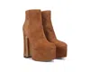 Sam Edelman Eli Boots Womens Toasted Coconut Suede Ankle Platform Jobb1238 In Brown