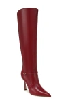 Sam Edelman Elia Womens Leather Knee-high Boots In Cabernet Red