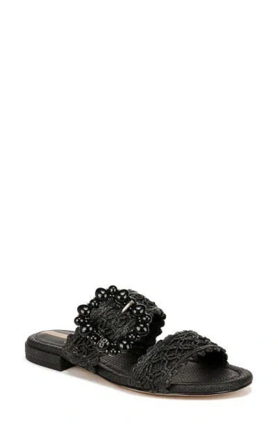 Sam Edelman Elisa Slide Sandal Black Raffia