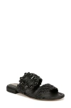 Sam Edelman Elisa Slide Sandal Black Raffia In Black