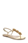 Sam Edelman Eliza Woven Thong Sandals In Amber Gold