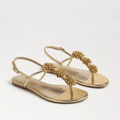 SAM EDELMAN SAM EDELMAN ELIZA THONG SANDAL AMBER GOLD METALLIC