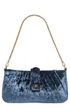 Sam Edelman Ellie Pleated Clutch In Blue