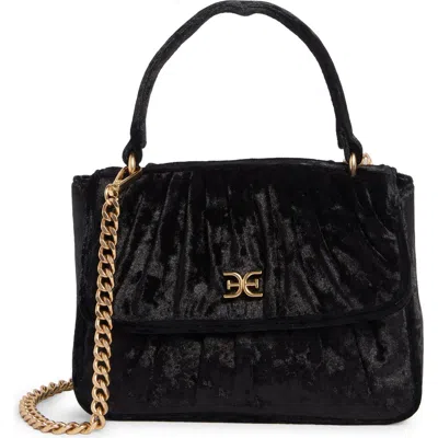 Sam Edelman Ellie Pleated Top Handle Shoulder Bag In Black