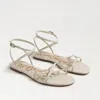 Sam Edelman Ellina Strappy Flat Sandal Bright White Leather