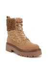 Sam Edelman Elliot Combat Boot Golden Caramel Suede In Beige