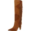 Sam Edelman Ellis Womens Fringe Suede Knee-high Boots In Multi