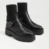 Sam Edelman Elly Lug Sole Wingtip Ankle Boot Black Leather In Black