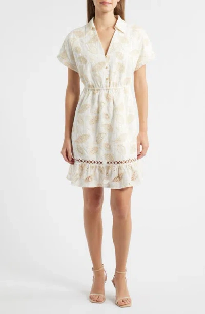 Sam Edelman Embroidered Cotton Shirtdress In Pattern