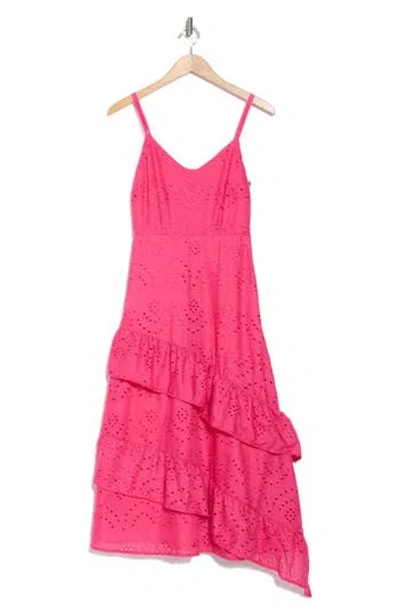 Sam Edelman Embroidered Eyelet Ruffle Sundress In Pretty Pink