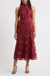 Sam Edelman Embroidered Fit & Flare Cocktail Dress In Burgundy