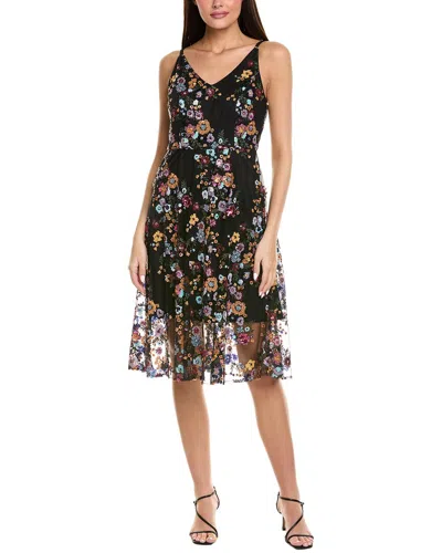 Sam Edelman Embroidered Sequin Midi Dress In Black