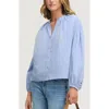 Sam Edelman Embroidered Sleeve Top In Blue