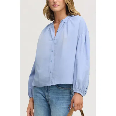 Sam Edelman Embroidered Sleeve Top In Blue