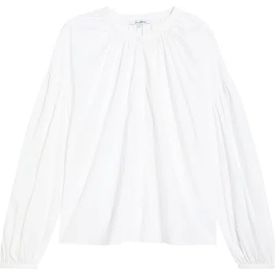 Sam Edelman Embroidered Sleeve Top In White