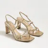 Sam Edelman Emmie Strappy Heel Sandal Amber Gold Leather