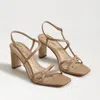 Sam Edelman Emmie Strappy Heel Sandal French Sand Leather In Beige