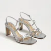 Sam Edelman Emmie Strappy Heel Sandal Soft Silver Leather In Silver