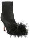 Sam Edelman Ency Womens Satin Embellished Ankle Boots In Black
