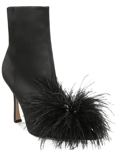Sam Edelman Ency Womens Satin Embellished Ankle Boots In Black