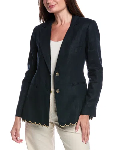 Sam Edelman Enola Linen-blend Blazer In Black