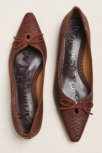 Sam Edelman Esmira 2 Bow Woven Ballet Flats In Brown