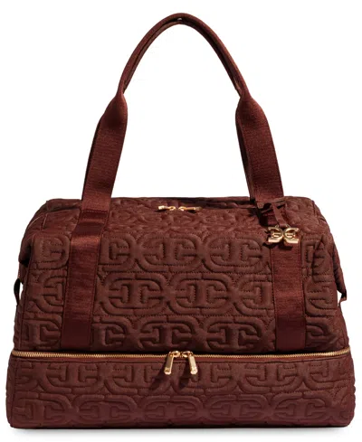 Sam Edelman Ethyl Extra-large Quilted Weekender Handbag In Burgundy